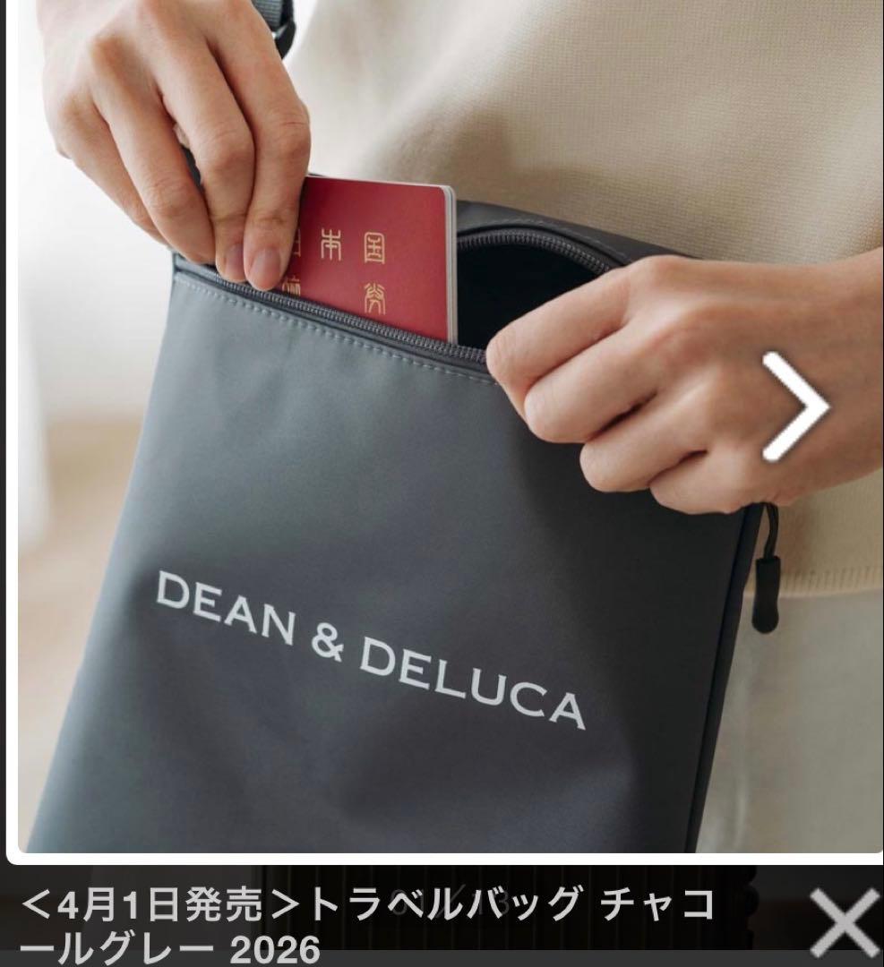 DEAN & DELUCA トラベルバッグ チャコールグレー 2026