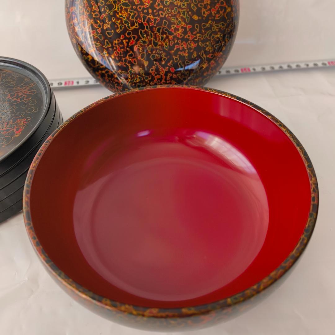 天然木 津軽 唐塗 菓子鉢 銘々皿 5客 まとめ