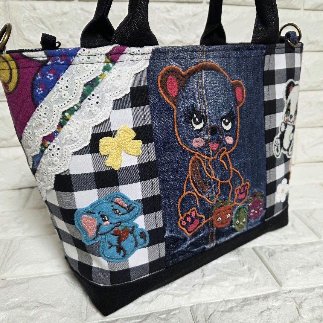 941 デニム＊リメイク＊刺繍＊バッグ＊トートバッグ