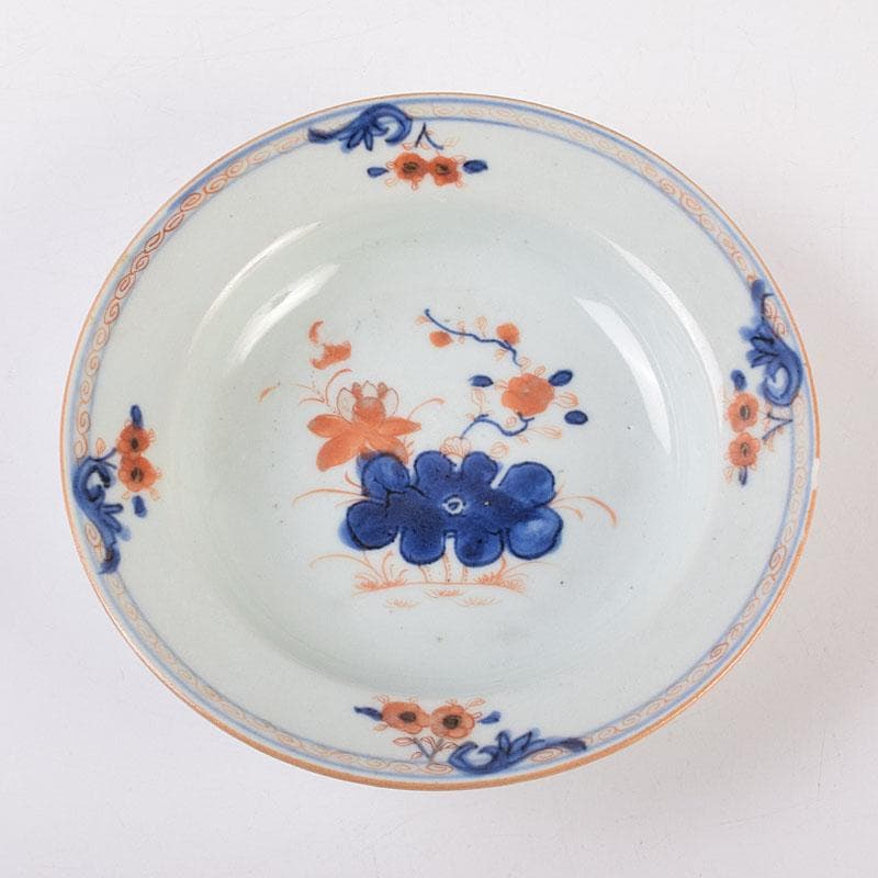 中国　天啓赤絵　花文七寸皿　M　R8969