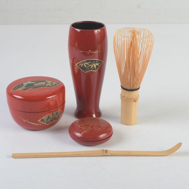 茶道具　利休茶箱　京焼　加藤昌山作　茶碗　棗　香合など　15点一式　V　9969