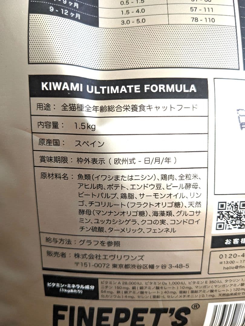 FINEPET'S 極 KIWAMI 1.5kg キャットフード