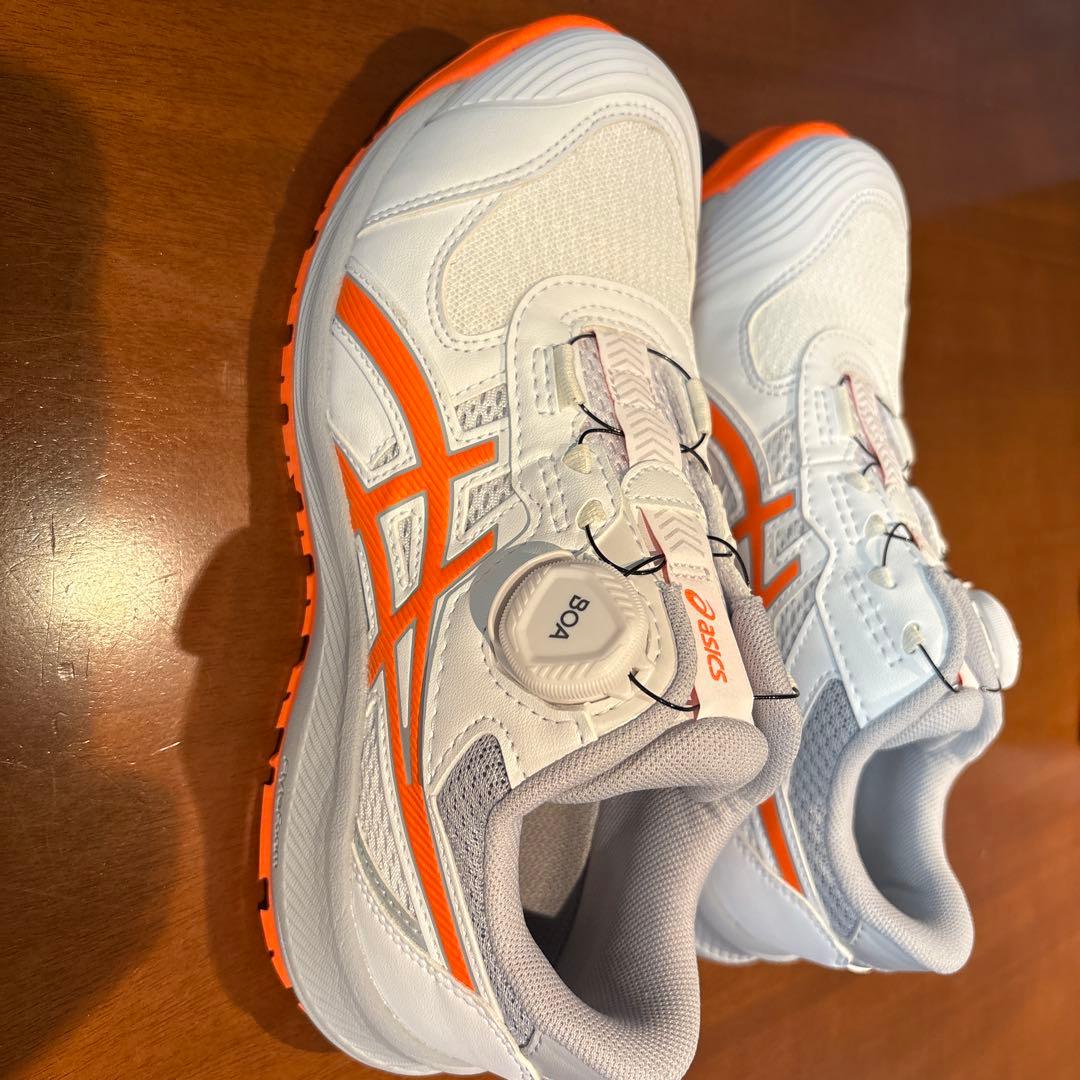 ASICS ボアシステム 安全靴 ホワイト/オレンジ22.5