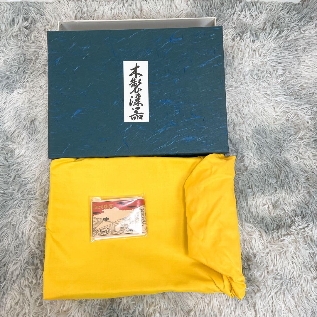 【新品未使用】本製漆器 /紀州漆器 /お盆 トレー /黒/箱入り