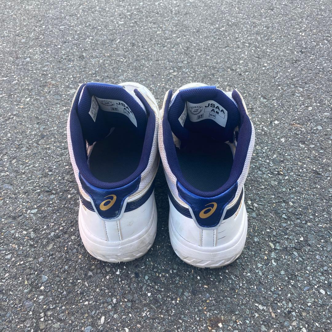 asics 安全靴　ホワイト×ネイビー　25.5cm