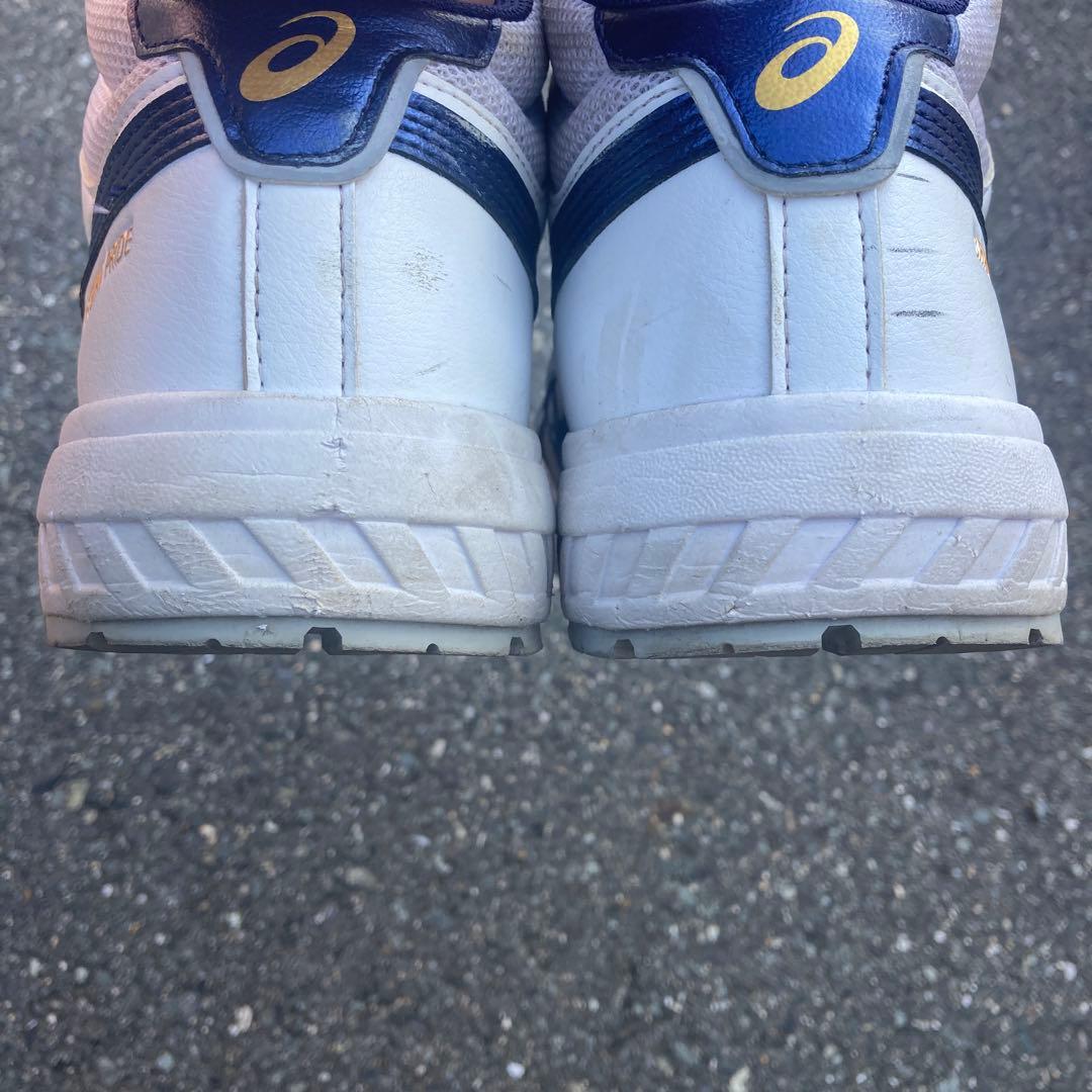 asics 安全靴　ホワイト×ネイビー　25.5cm