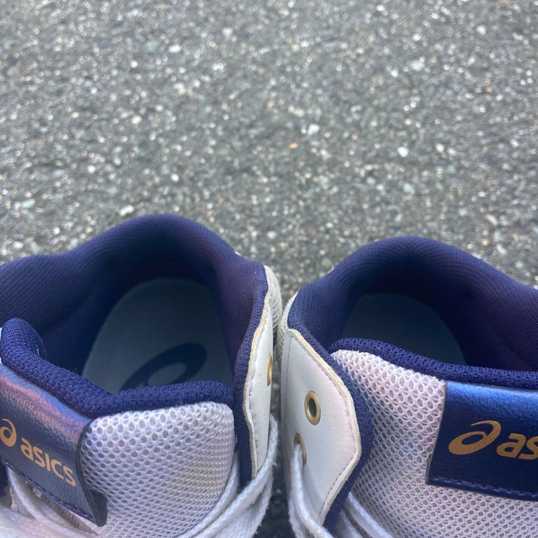 asics 安全靴　ホワイト×ネイビー　25.5cm