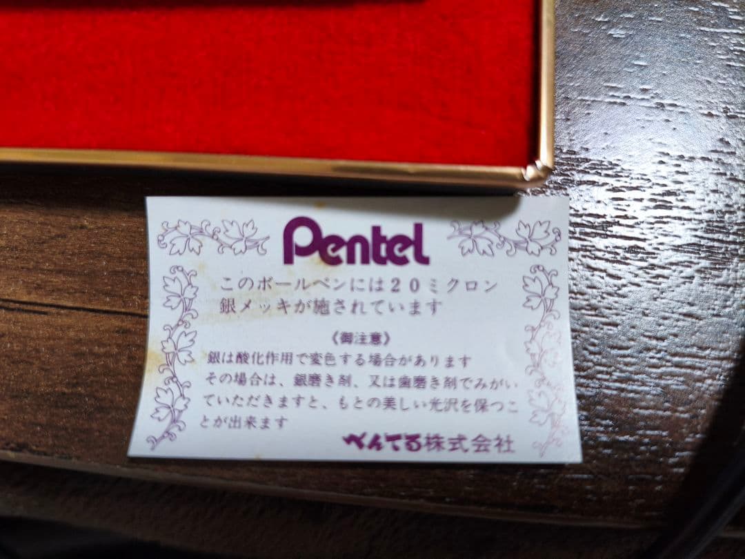 Pentel ぺんてる ボールペン 銀メッキ 筆記用具 文房具 ケース