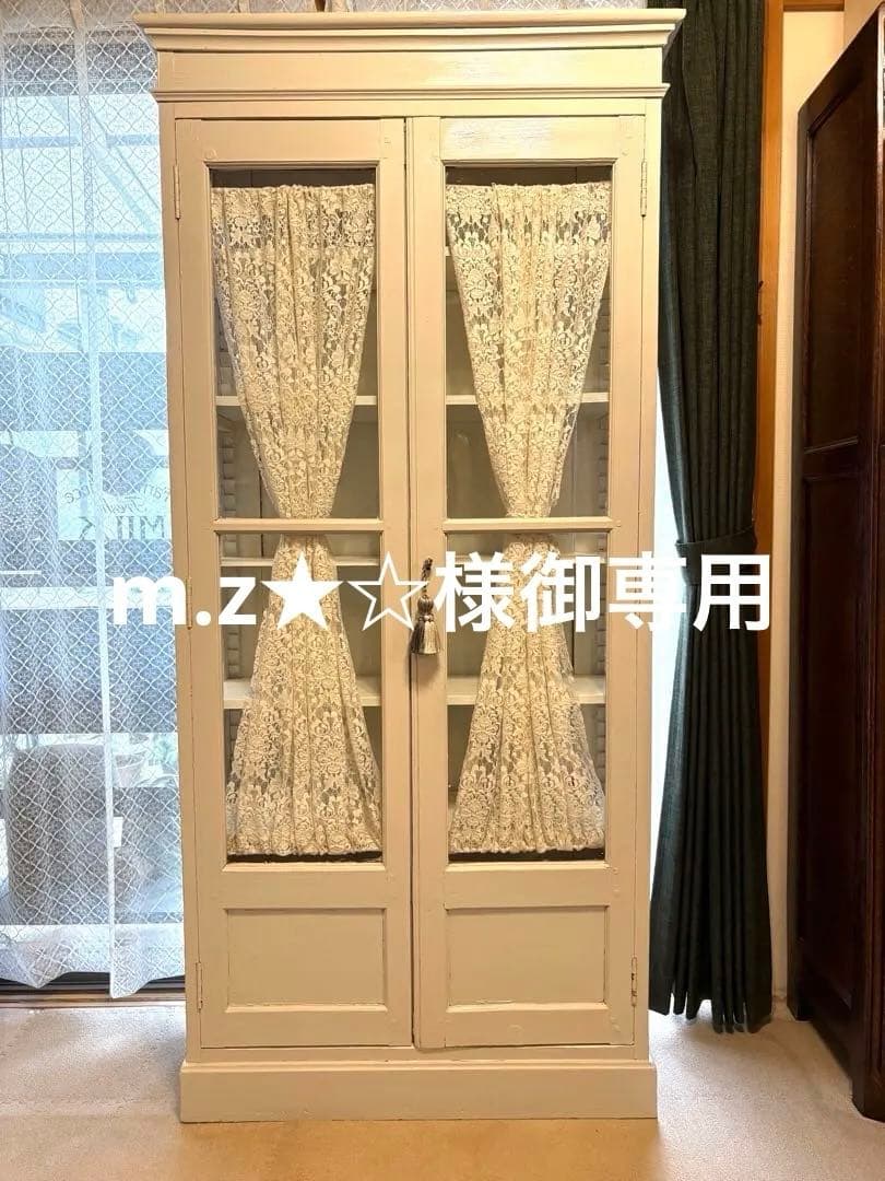 ♡ 御専用　フランスアンティーク　本棚　レース　ガラスキャビネット　送料込