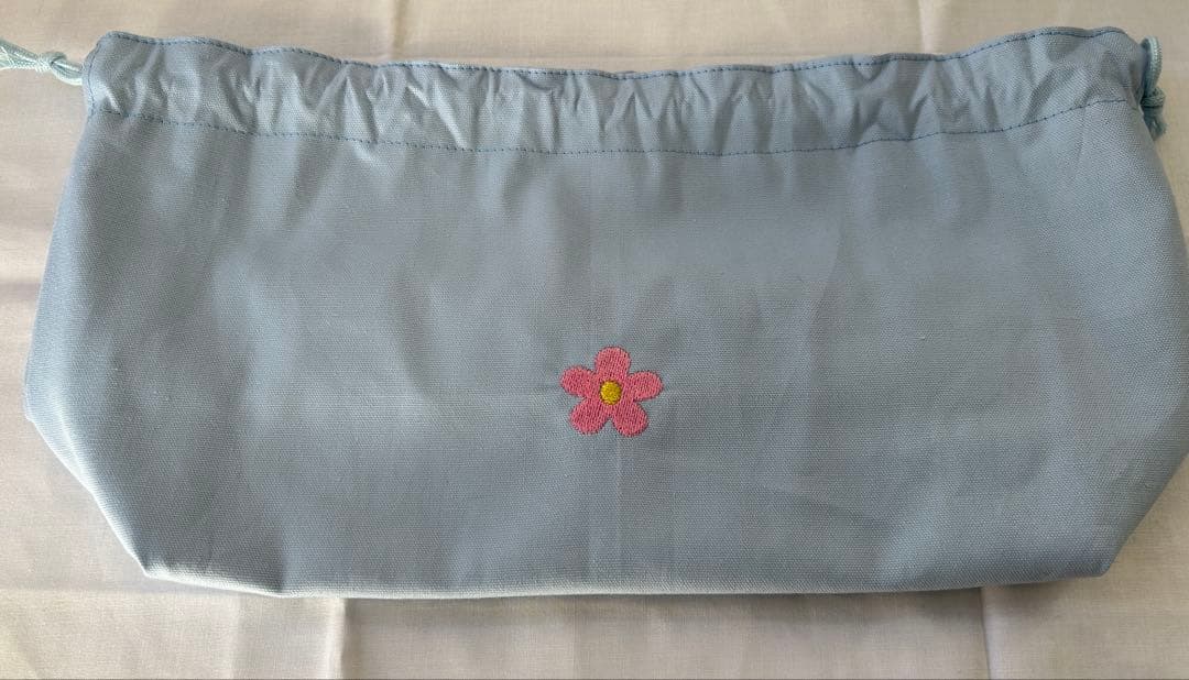 入学入園　刺繍入り　レッスンバック 5点セット　花のガーランド　色変オーダー可能