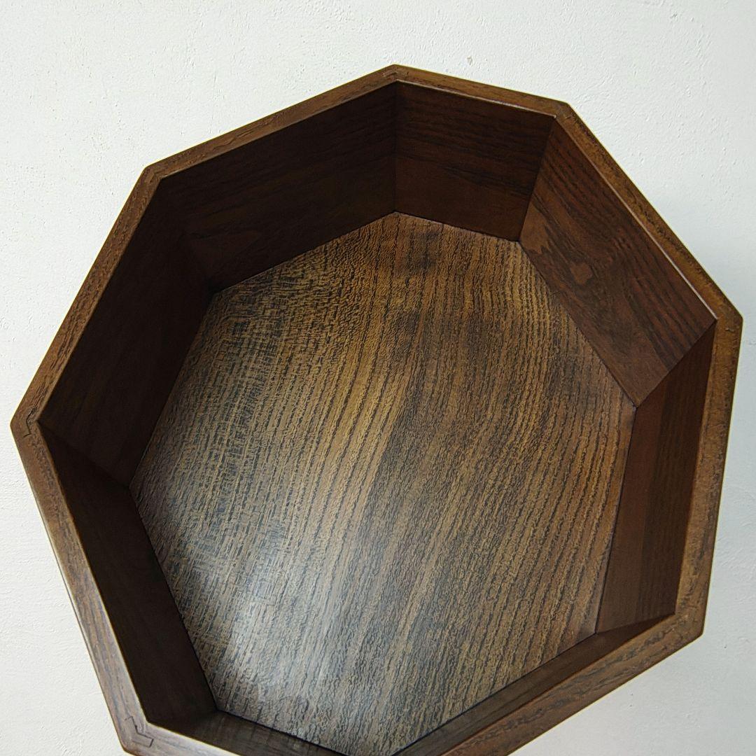 漆器　木製　無垢　指物　八角　茶櫃