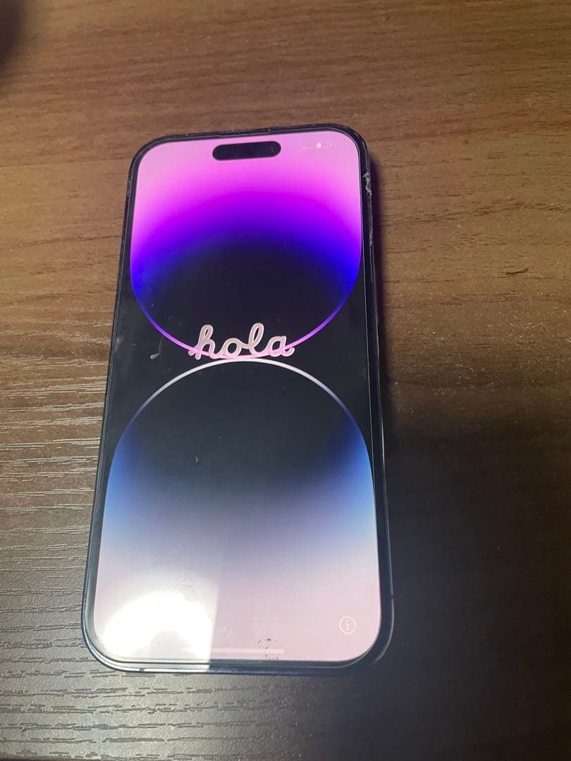 Apple iPhone 14 Pro パープル ひび割れあり　バッテリー74%