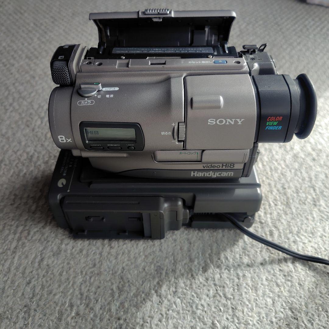 再生良好 SONY Handycam video Hi8 本体 AVケーブル付き
