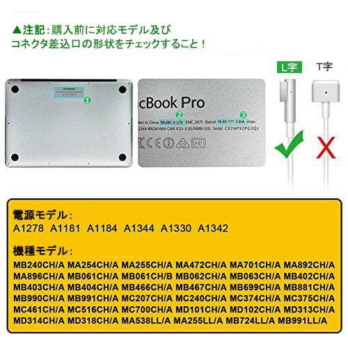 Macbook 充電アダプタ 60W Mac 交換 ACアダプタ USB