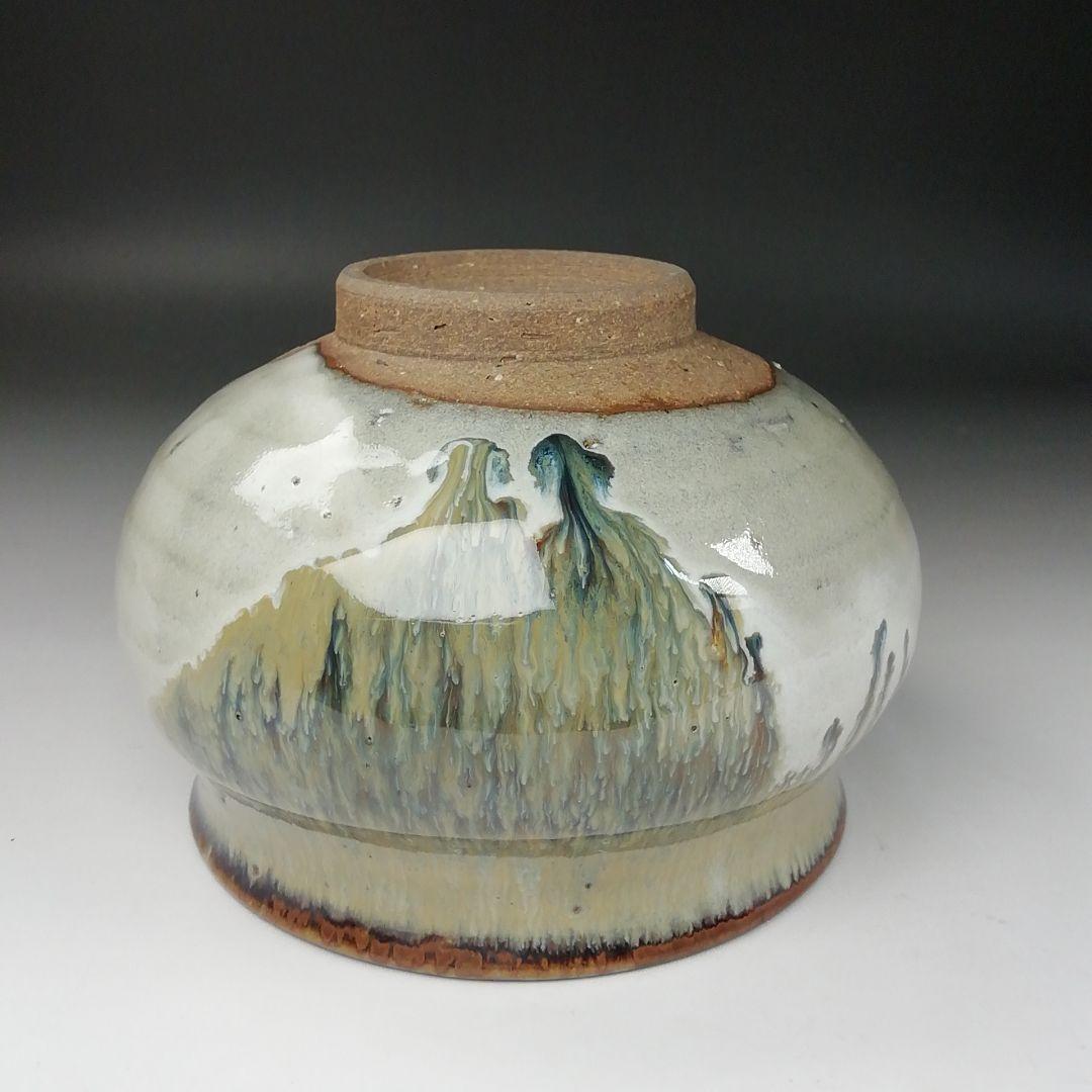 Ｔ３１６　茶碗　『灰釉塩笥　茶碗』『丹山窯　小峠葛芳 造』　共箱　抹茶碗　茶道具