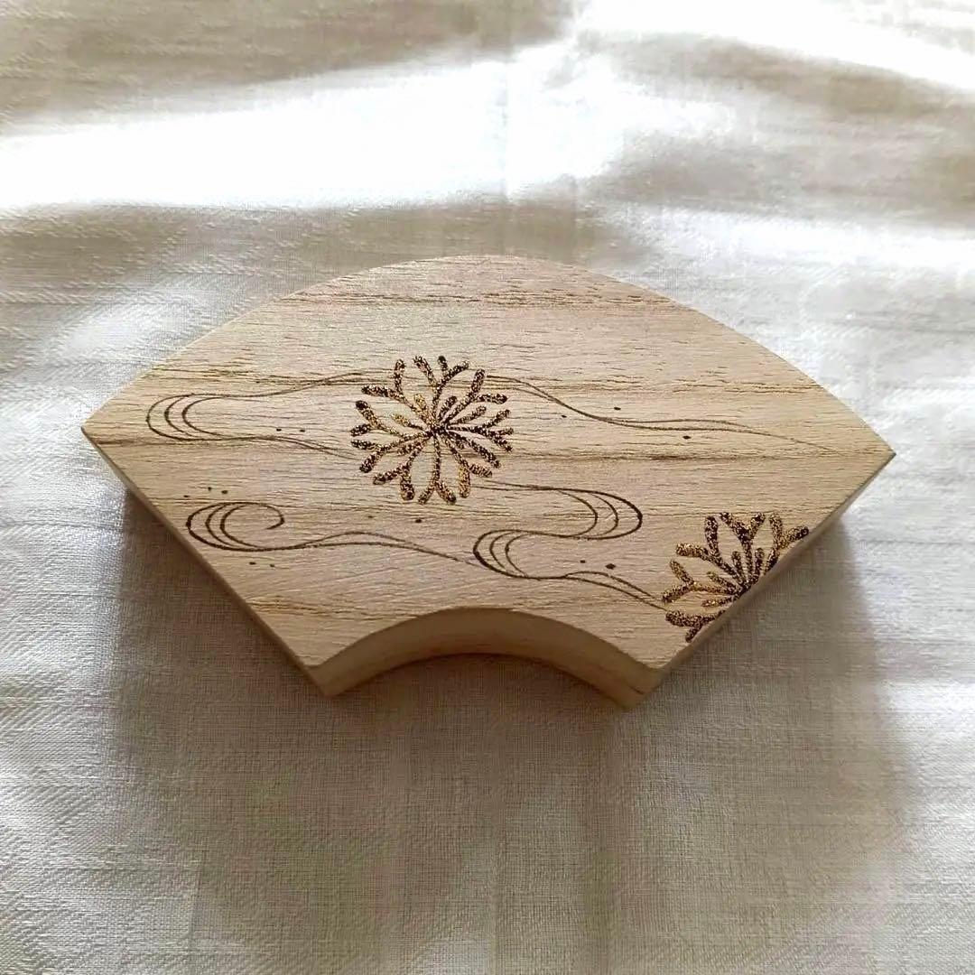 桐地　扇面　飾香合　宗峰作