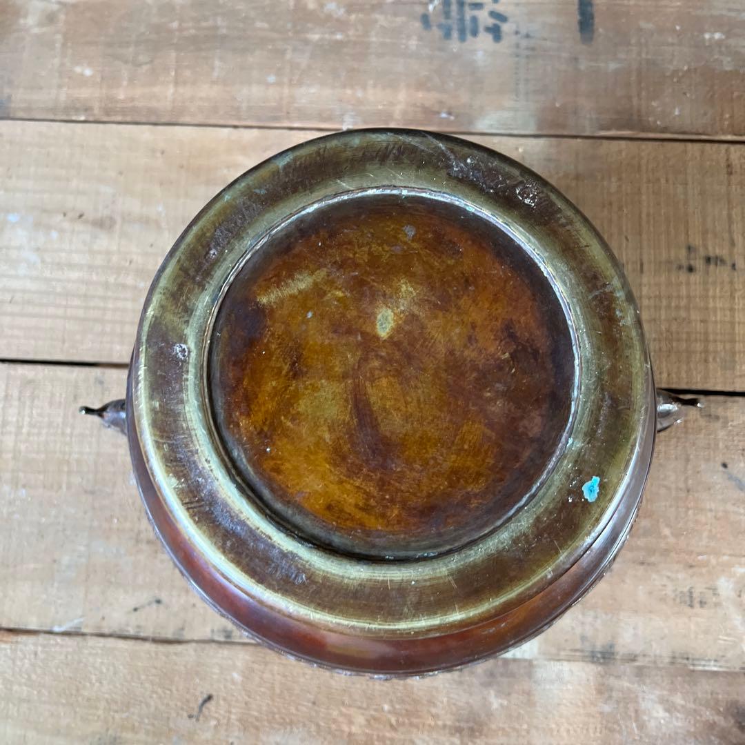 実家整理　古い銅火鉢