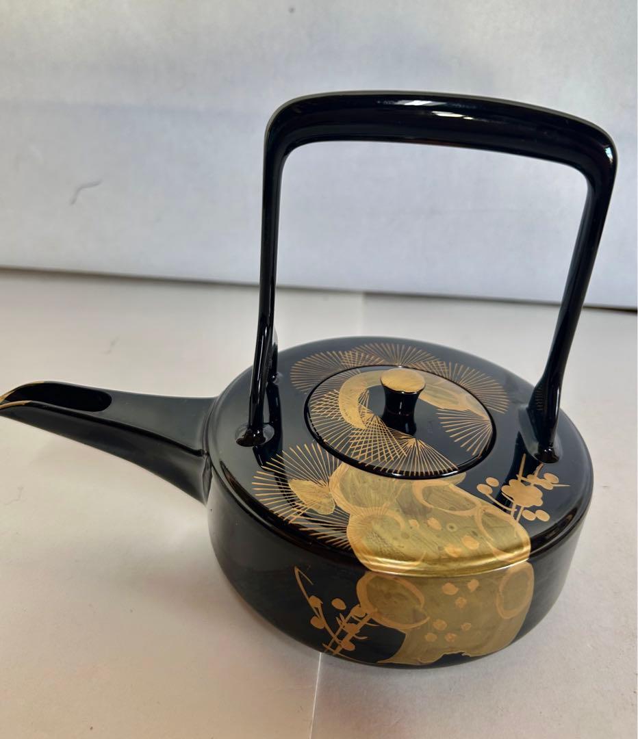 会津塗 屠蘇器 六つ揃 本松クリ足 金泥 金蒔絵 お正月 重箱 骨董 箱入 美品