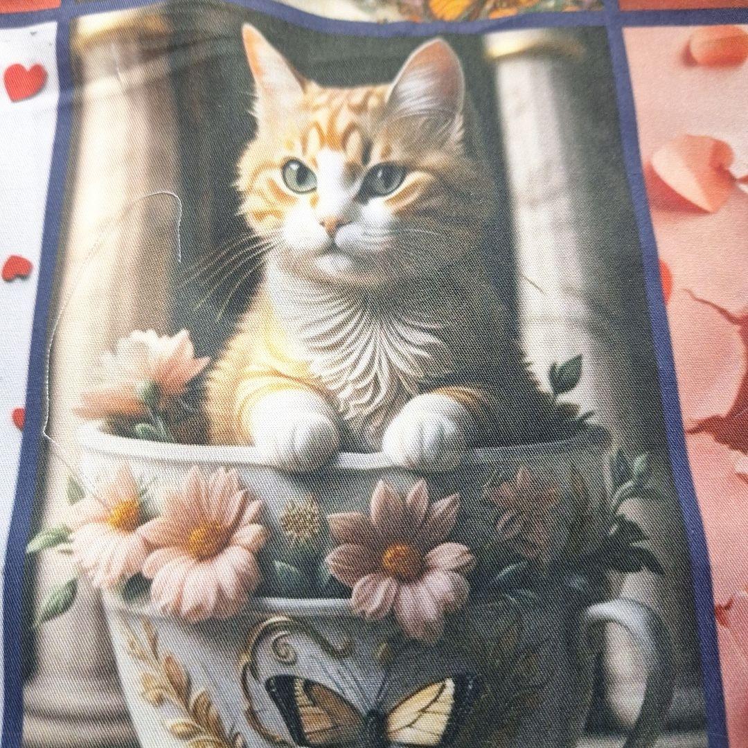 ねこパネル生地　ハンドメイド