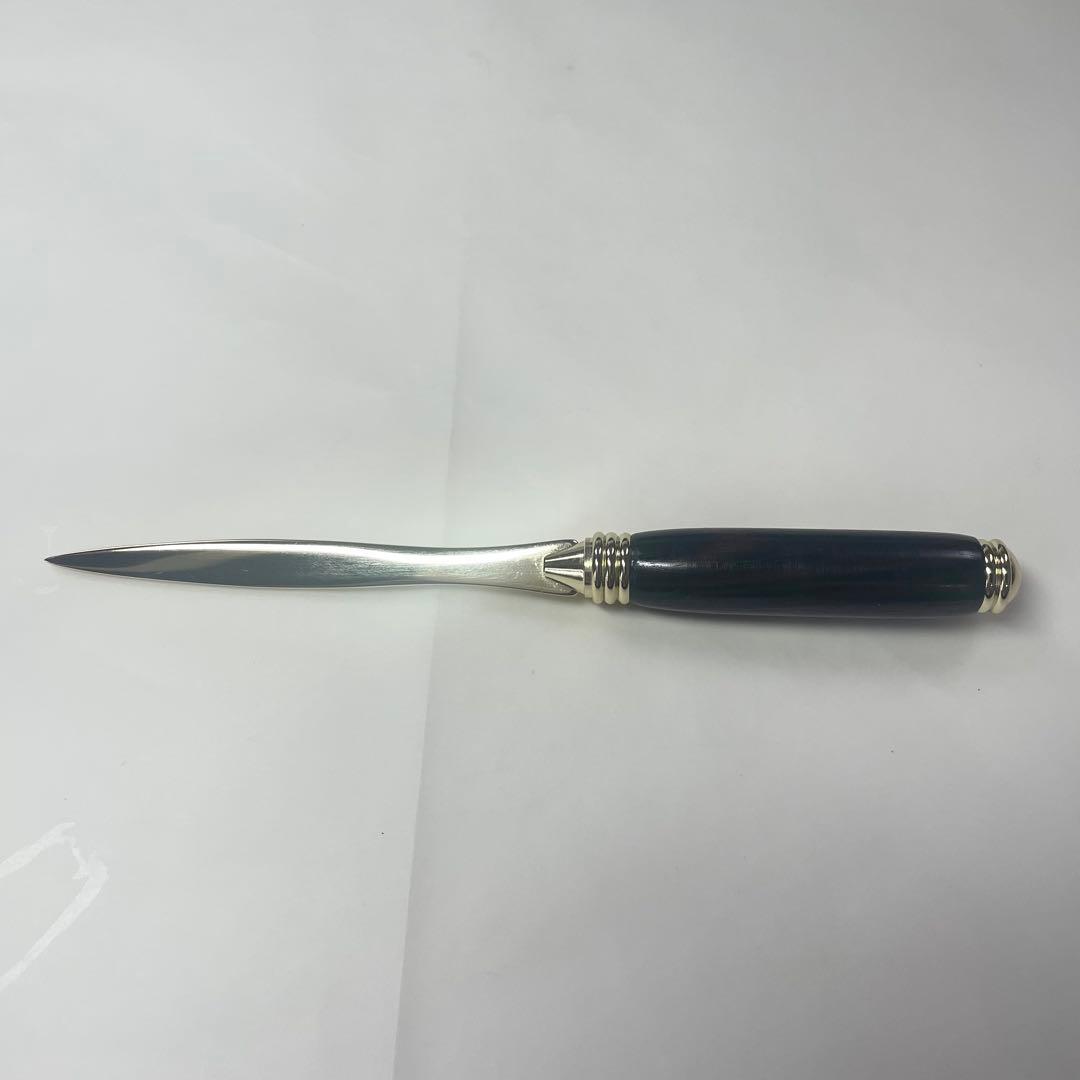 黒檀軸 ボールペン&ペーパーナイフセット　日本製手作り　(ケース付き未使用新品)