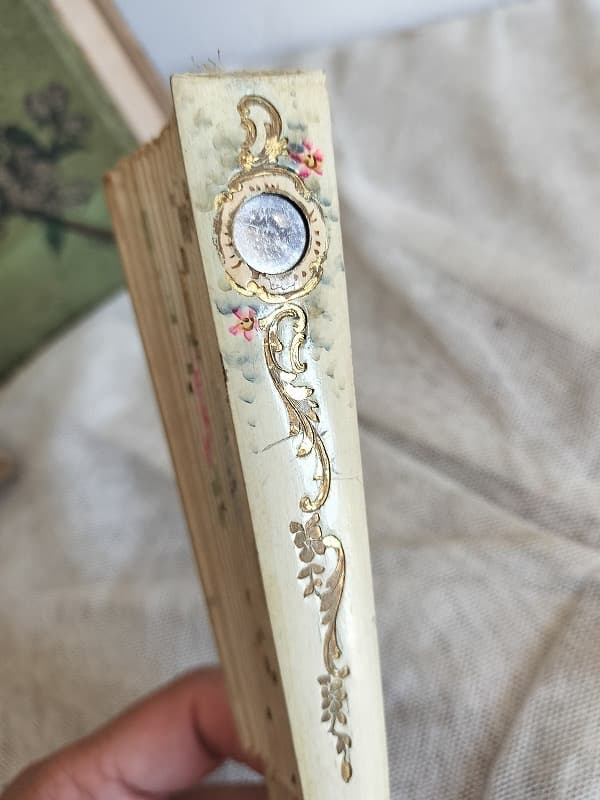 フランス アンティーク 手書き絵つき 扇子 1900年