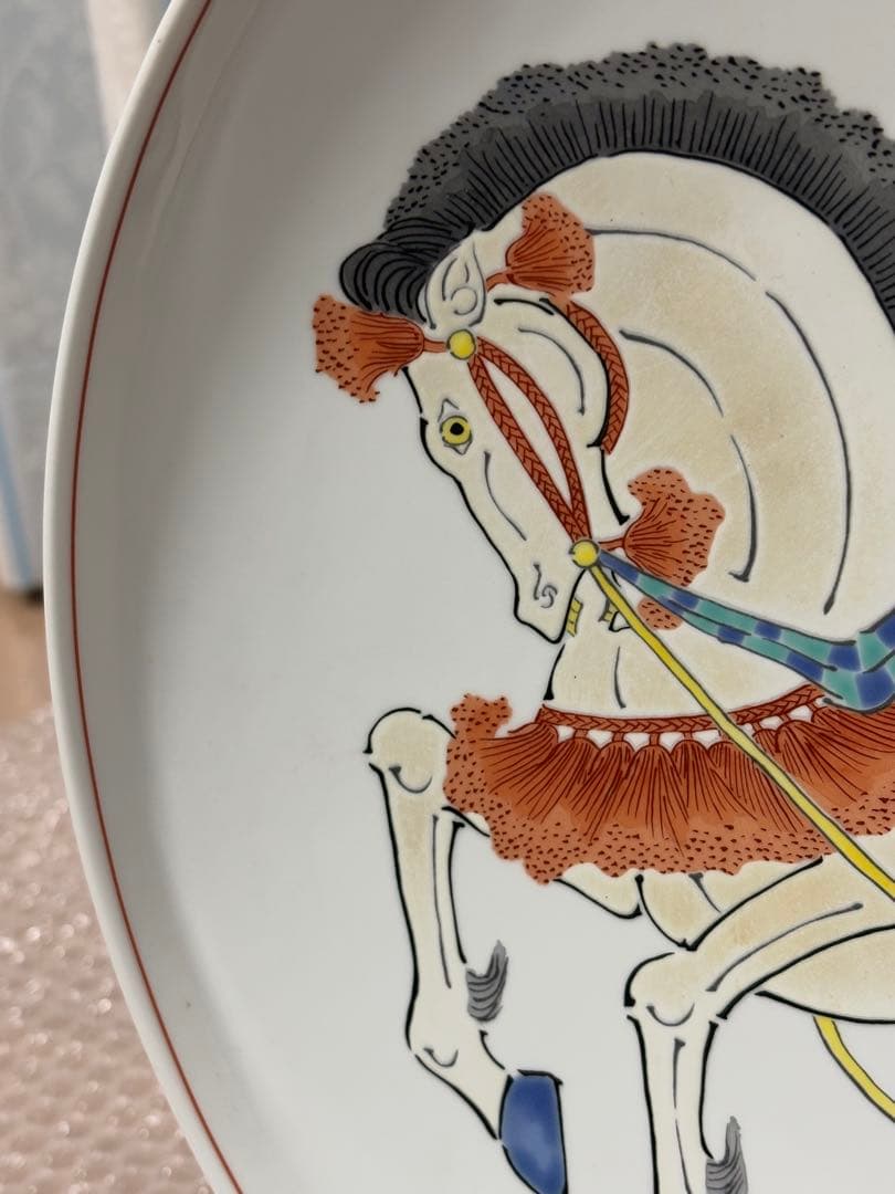 馬　陶器　平皿　大皿　絵画　美術　芸術　有田焼