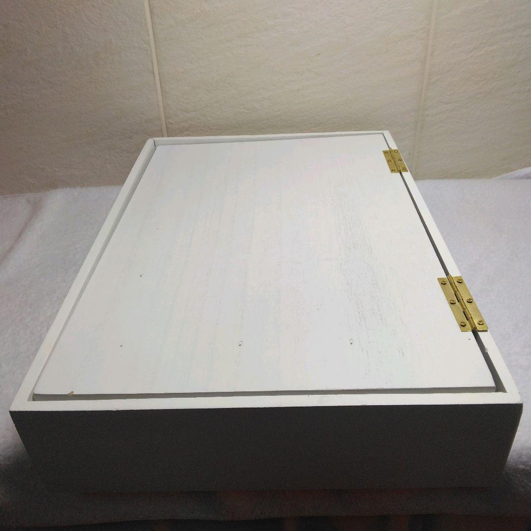 木目調 白いボックス 40×28×8cm