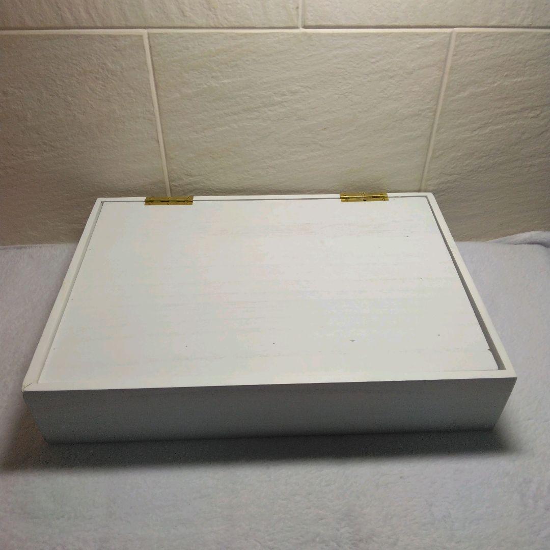 木目調 白いボックス 40×28×8cm