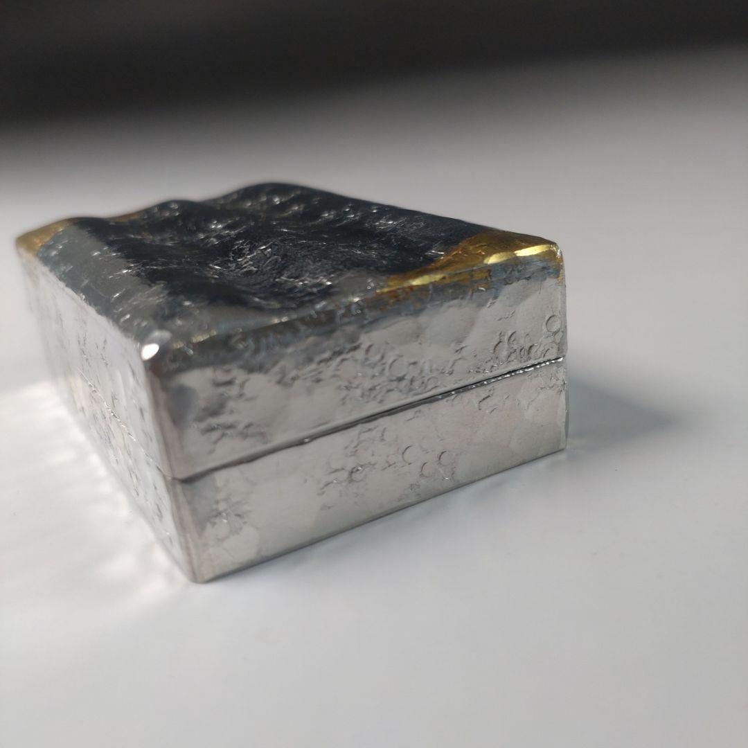 ウ45 香合『今井章仁 錫製香合花筏 130ｇ 茶道具』共箱