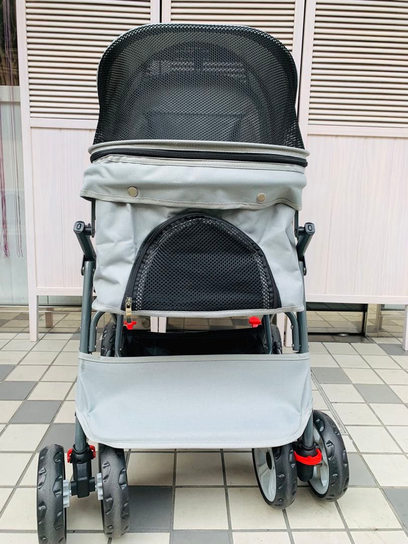 【３月中旬頃迄】極美品⭐︎ペットカート 中型犬・小型多頭 グレー