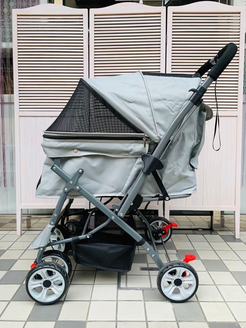 【３月中旬頃迄】極美品⭐︎ペットカート 中型犬・小型多頭 グレー