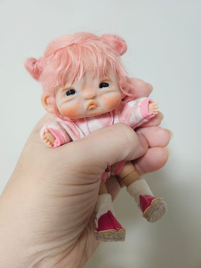 ooak 創作人形 【可愛い苺ちゃん】創作ヘッド 樹脂粘土ベビー