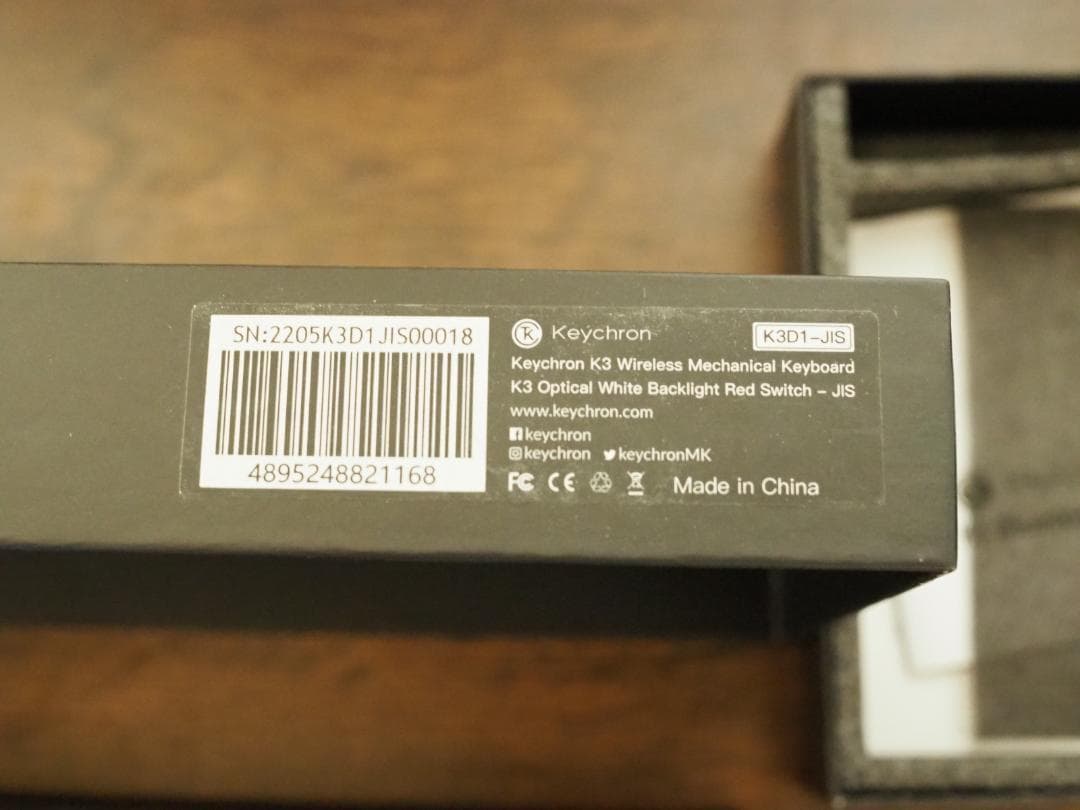 Keychron K3 V2 日本語配列 オプティカル赤軸 White LED