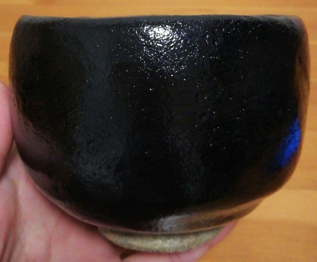西森静楽作　黒楽　ノンコウ写　千鳥　茶碗　共箱　栞付　茶道具　B