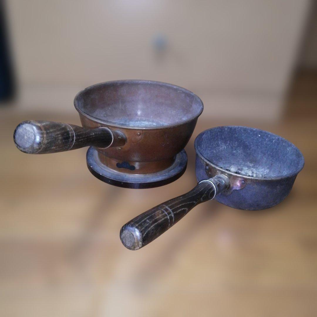 茶道具　火起こし台十能セット丸型　中古
