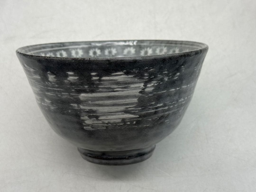 美品　清水　五祥作　数茶碗8点入　白泥象嵌　共箱　茶道具　送料込み260305