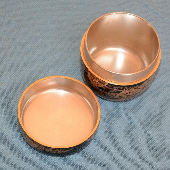 茶道具　大棗　内銀　美品　輪島塗　波車蒔絵　古物　送料込み