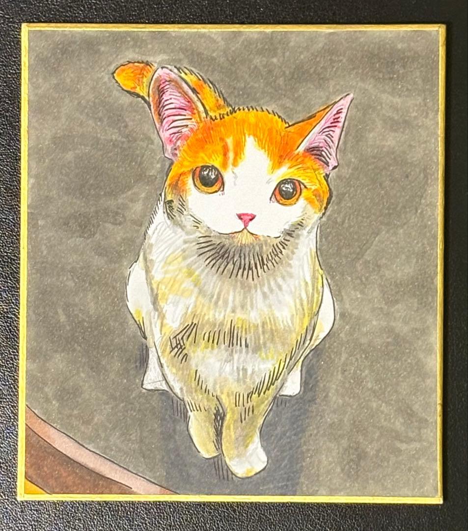 猫カフェ　色紙　原画
