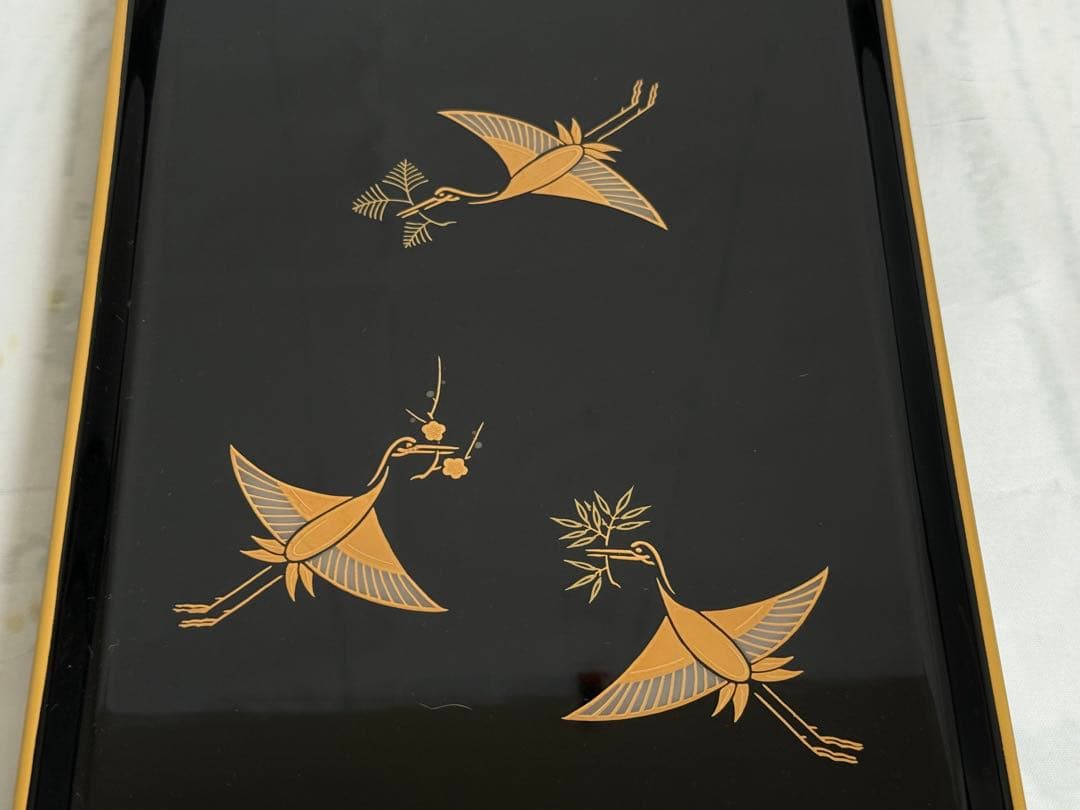 西村彦兵衛象彦造　漆塗り蒔絵　　進物盆
