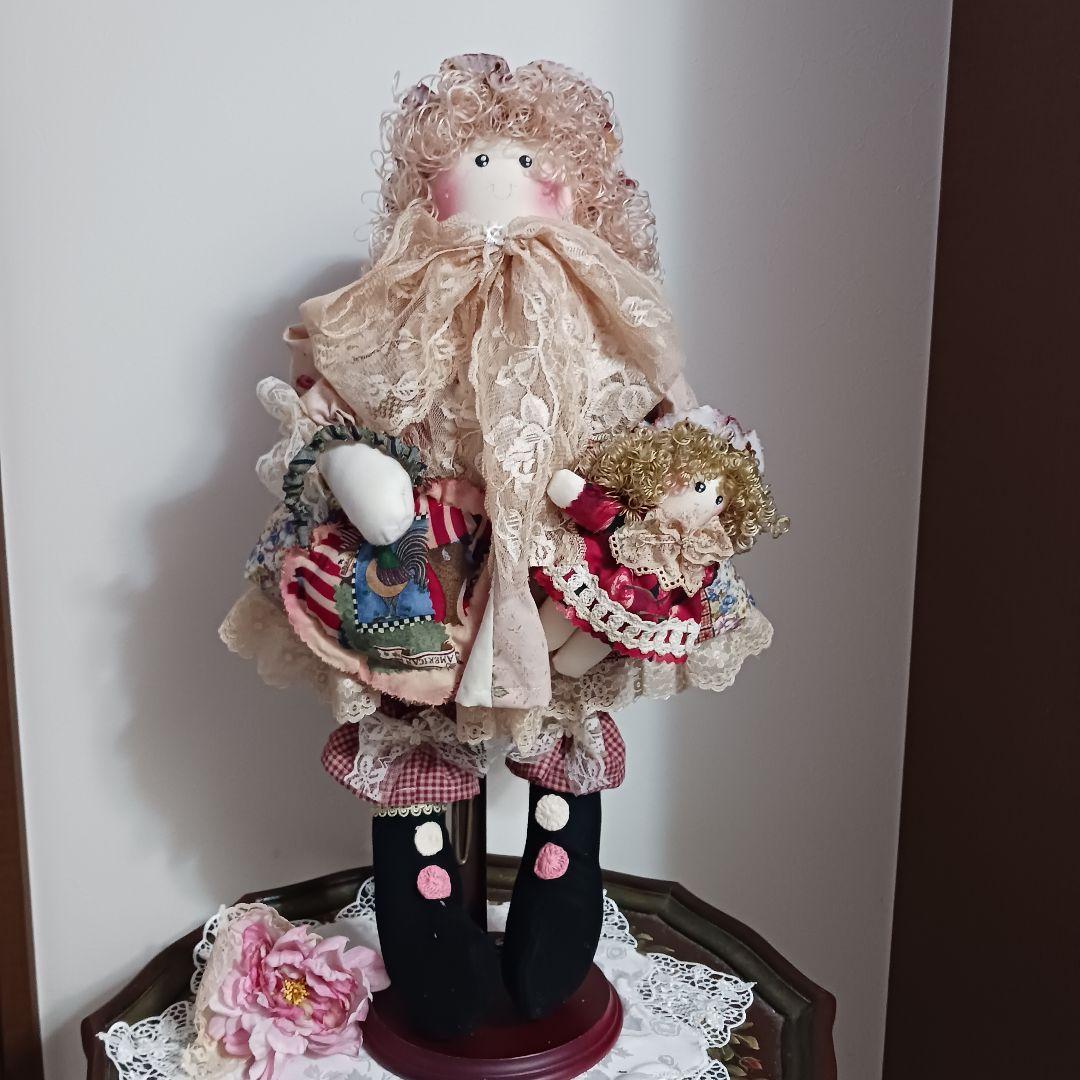 ハンドメイド　カントリー　人形　　　高さ48cm