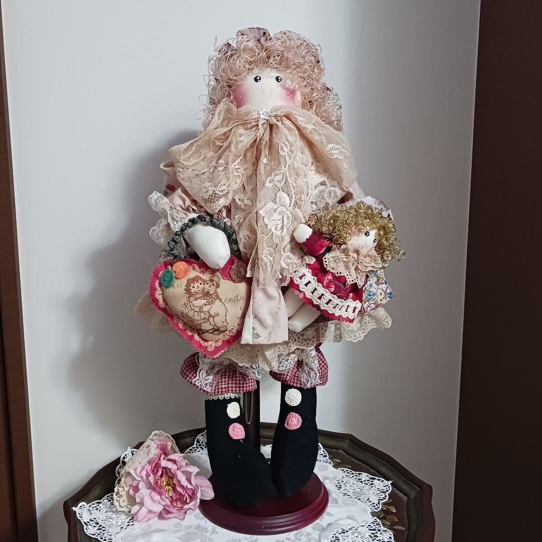 ハンドメイド　カントリー　人形　　　高さ48cm