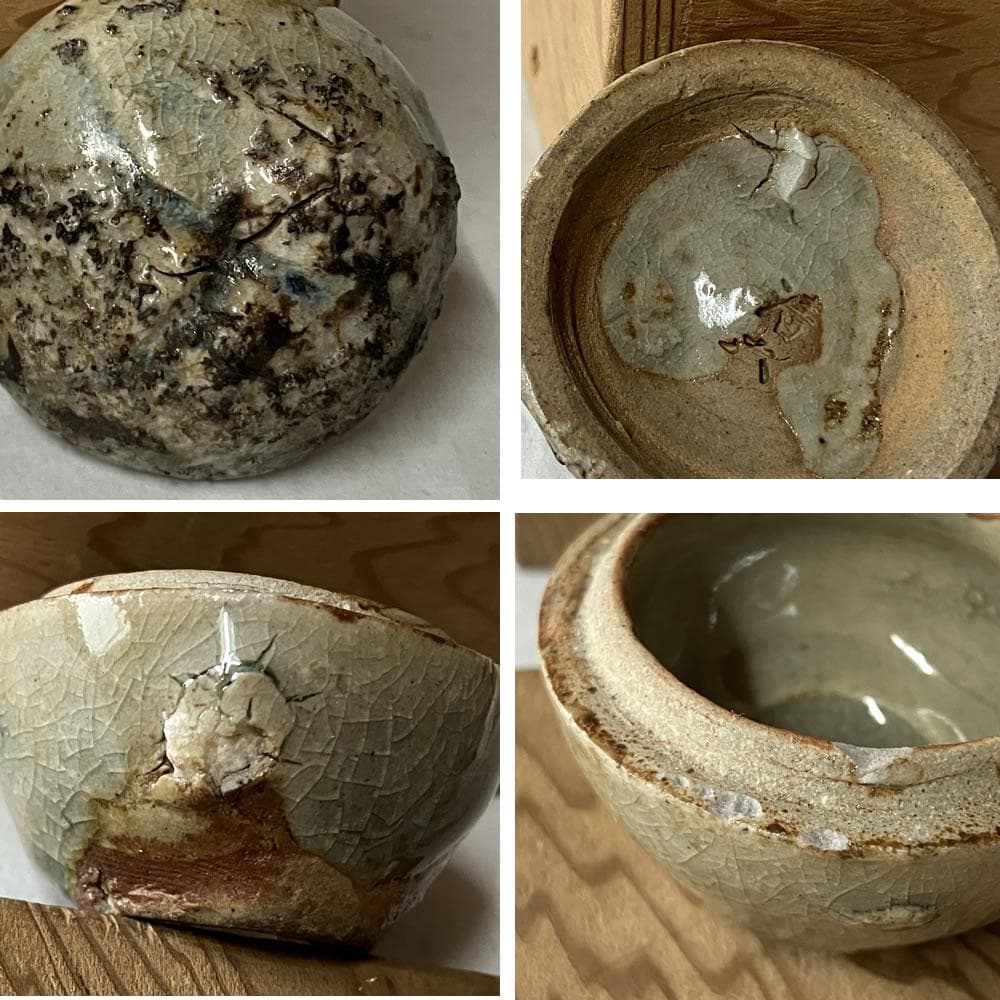 p034 清水六兵衛 香合 合わせ箱 時代 茶道具