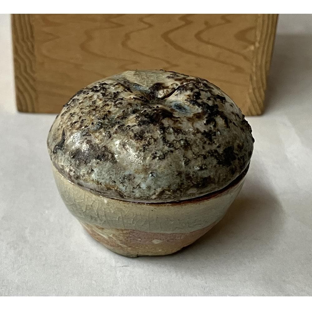 p034 清水六兵衛 香合 合わせ箱 時代 茶道具