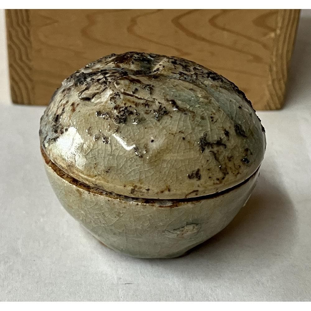 p034 清水六兵衛 香合 合わせ箱 時代 茶道具