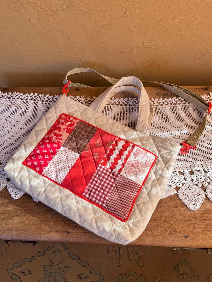通園用　パッチワーク キルティングbag 3点set