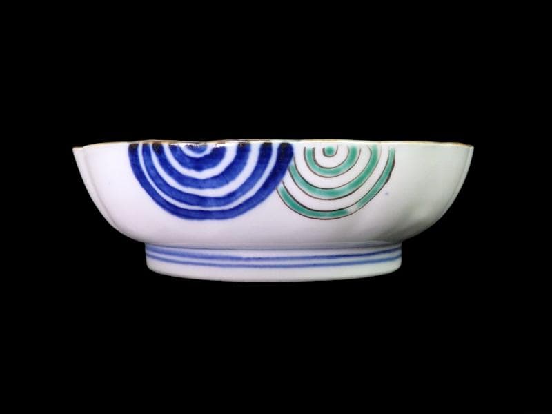 古伊万里　金襴手　撫子に桜花の図　膾皿　５客　D129AS-DAp