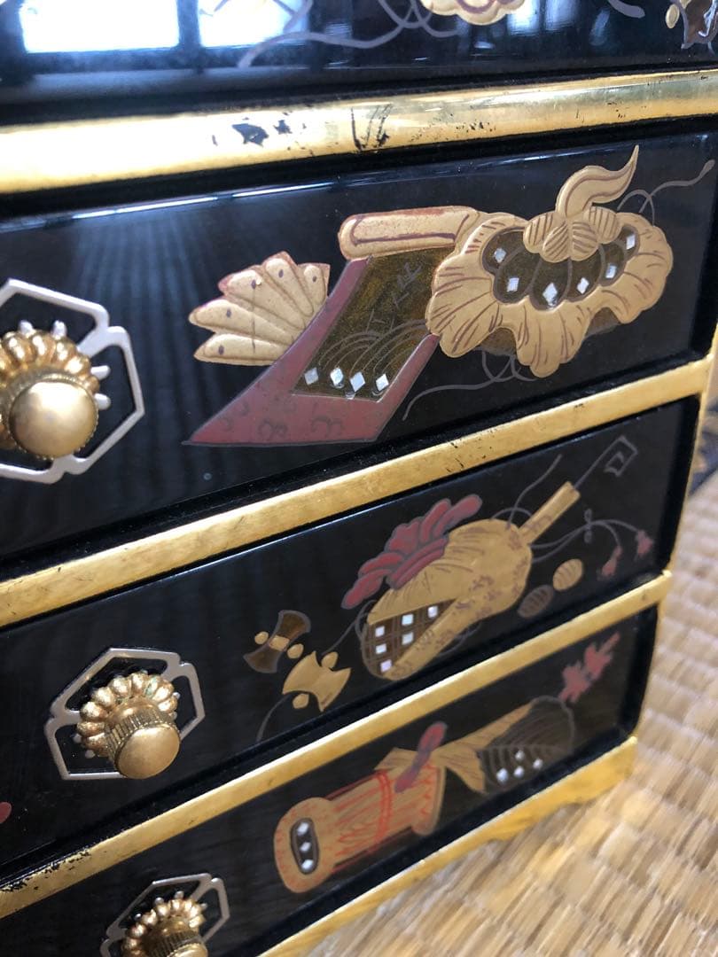時代物の豪華宝蒔絵小引き出し 検古道具大名道具蒔絵箱小物入れ