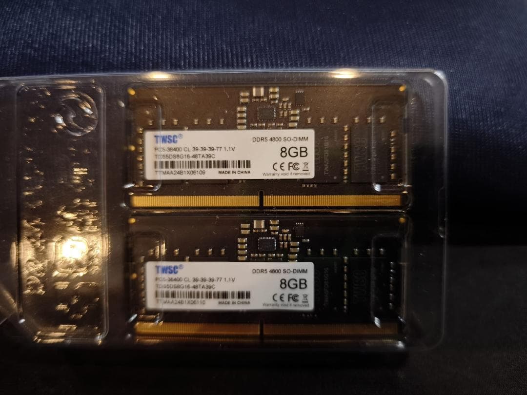 TWSC DDR5 4800 SO-DIMM 8GBX2枚 合計16GB メモリ