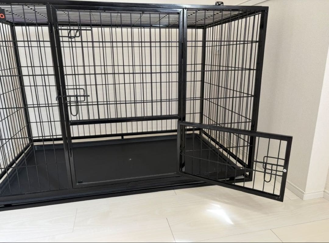 美品　FEANDREA 犬 ケージ 大型犬用 ダブルドア付き トレー付き