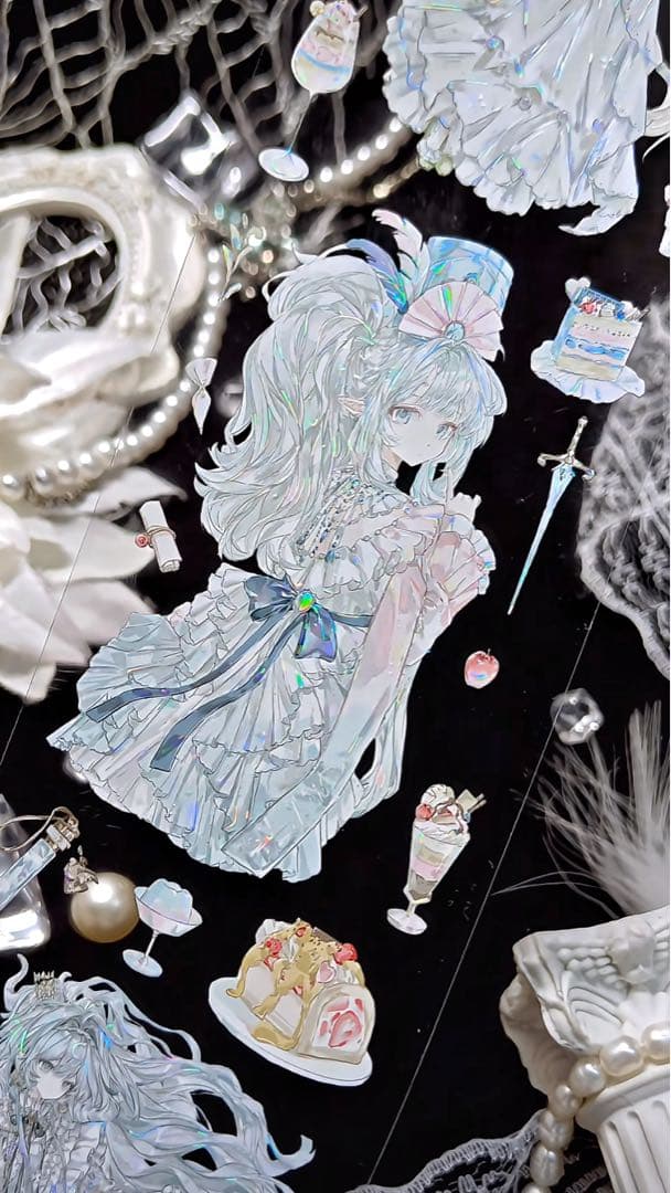 【9544】海外　3/6ループ　貝殻光マスキングテープ　女の子　人物系